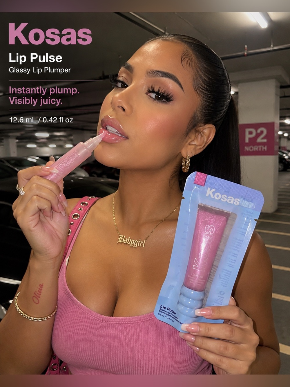 Kosas Lip Pulse Glassy Lip Plumper – Aura Flare| Full Size | New in Box